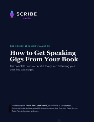 Cover of the Scribe Speaking Playbook PDF checklist