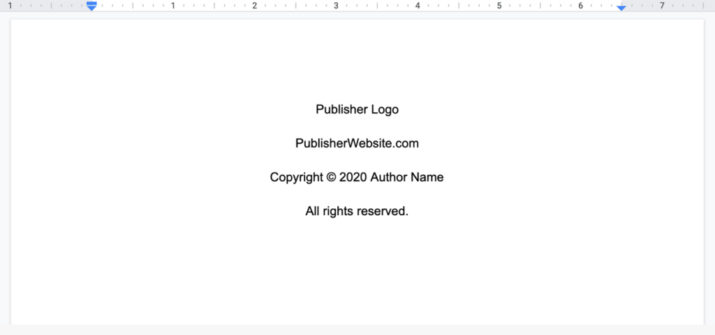 basic copyright page