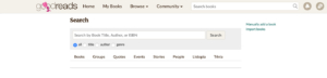 goodreads search page