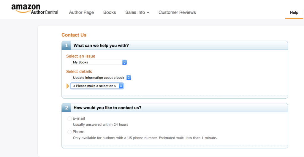 Author Central Update information about a book