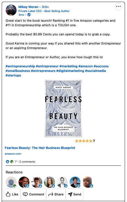 Book launch social media campaign example: Mike Moran's "Fearless Beauty"