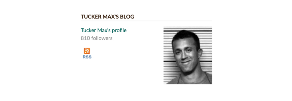 tucker max's goodreads account page