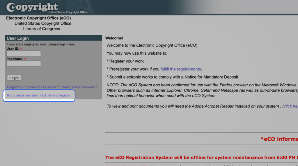 New User Registration