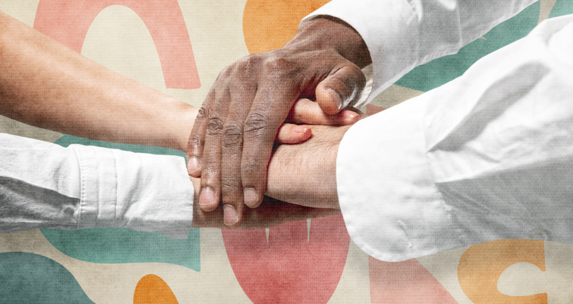 hands coming together