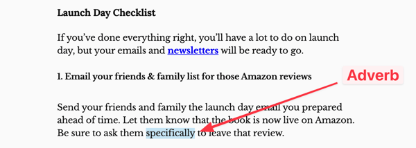 Hemingway Editor Adverb Finder Example