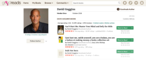 David Goggins goodreads profile page