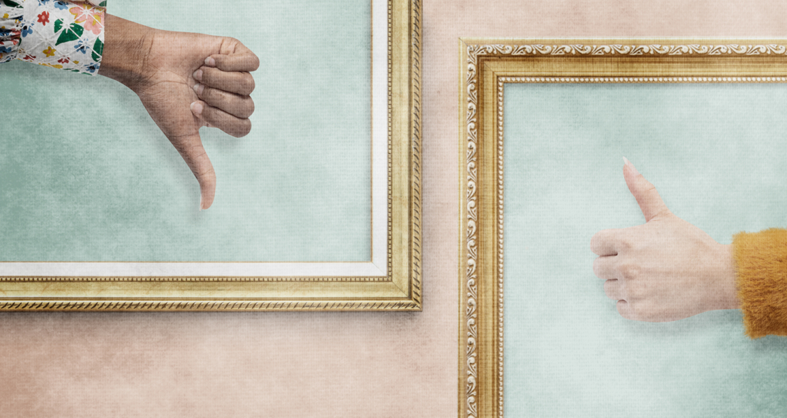 thumbs up and thumbs down in frames