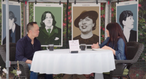 Quan interview with book