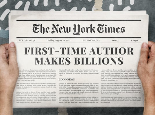 New York Times first-time author headline
