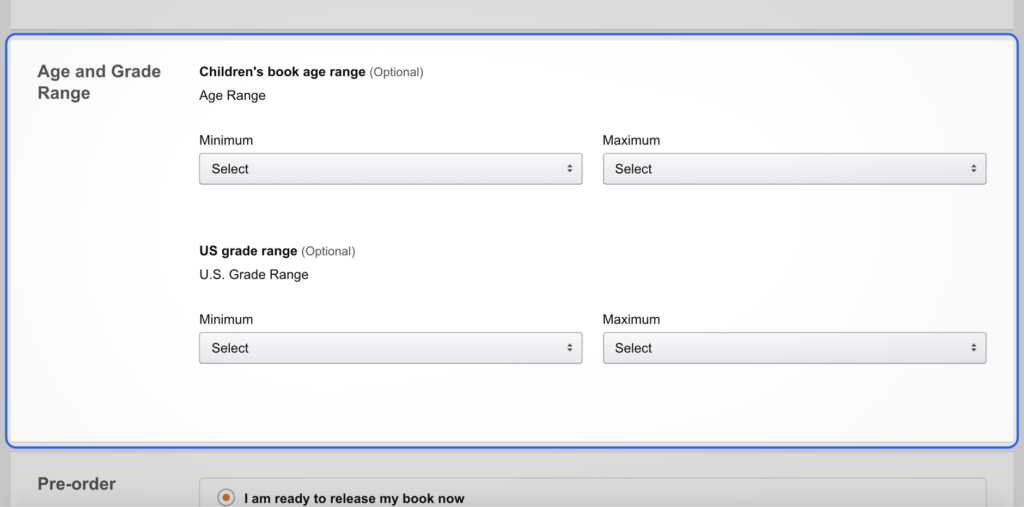 Age and Grade Range box