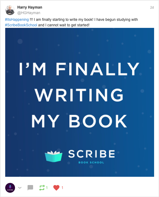 Harry Hayman excited about starting his book with Scribe Book School