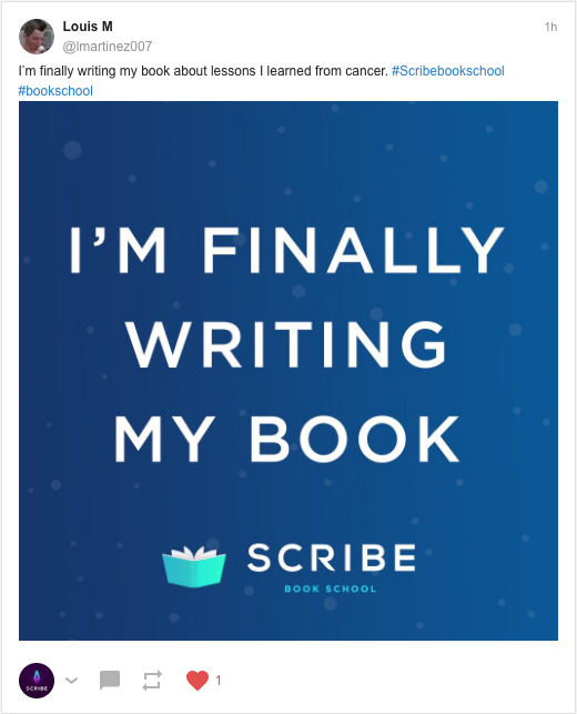 Louis M sharing that he's finally writing his book about lessons from cancer