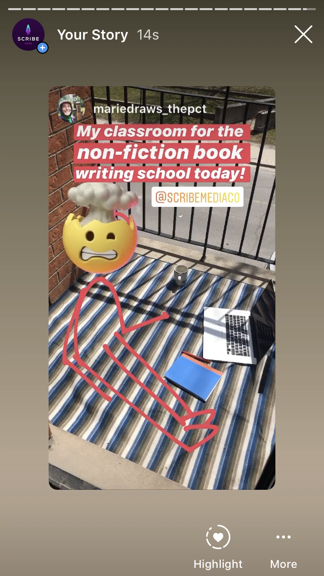 Student showing their classroom setup for Book School