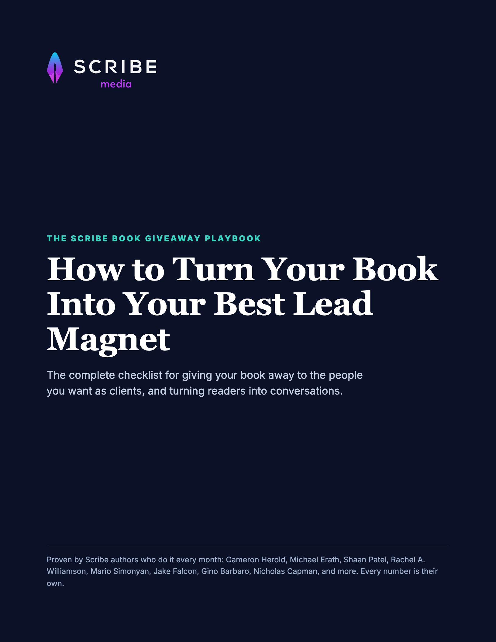 The Scribe Book Giveaway Playbook checklist PDF cover