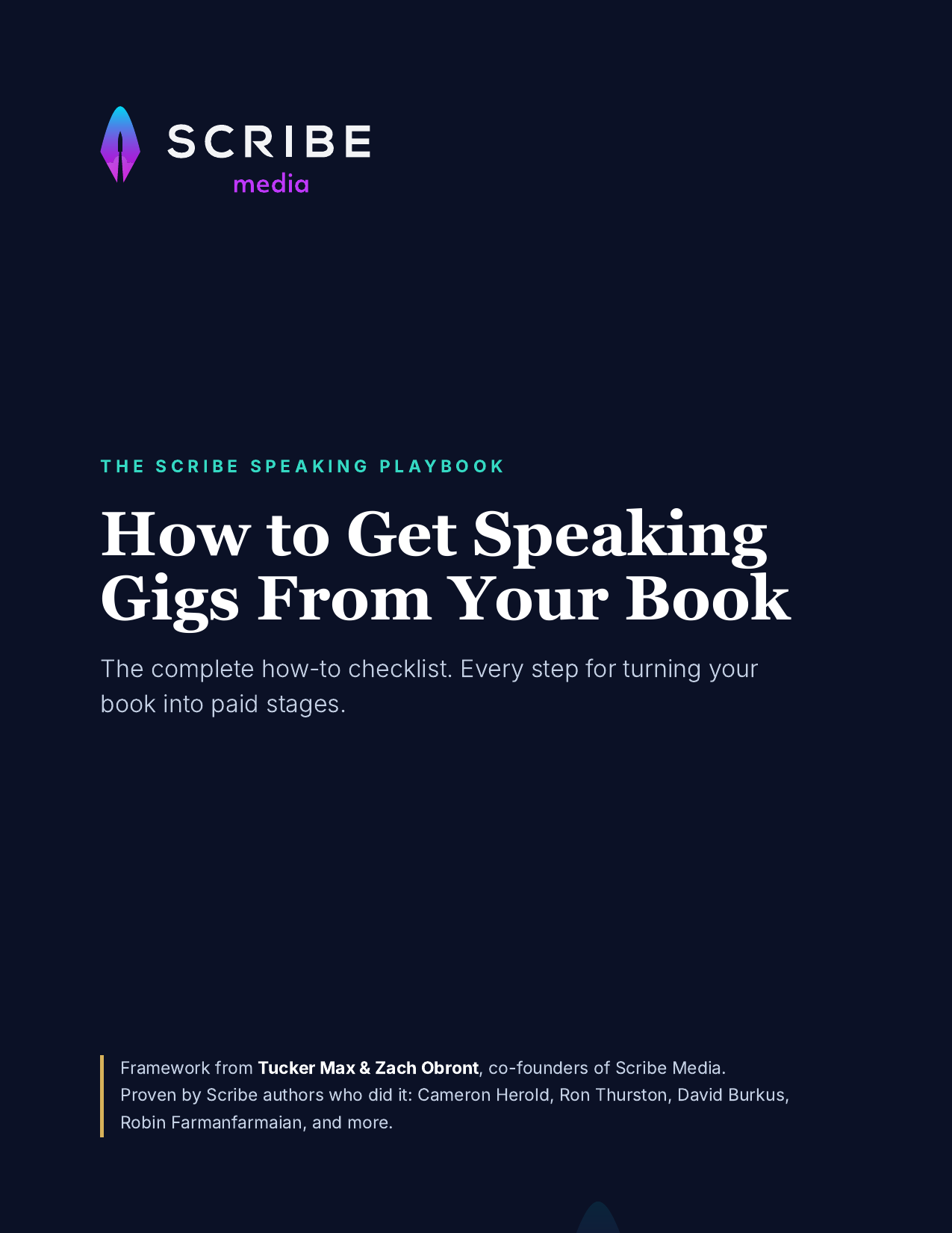 The Scribe Speaking Playbook checklist PDF cover