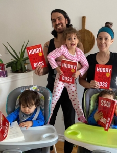 Steve with book and family