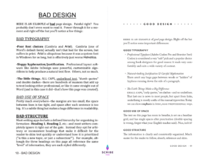 Bad versus good page design side by side