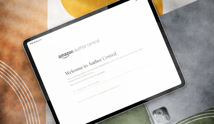 feature image amazon author central page on tablet