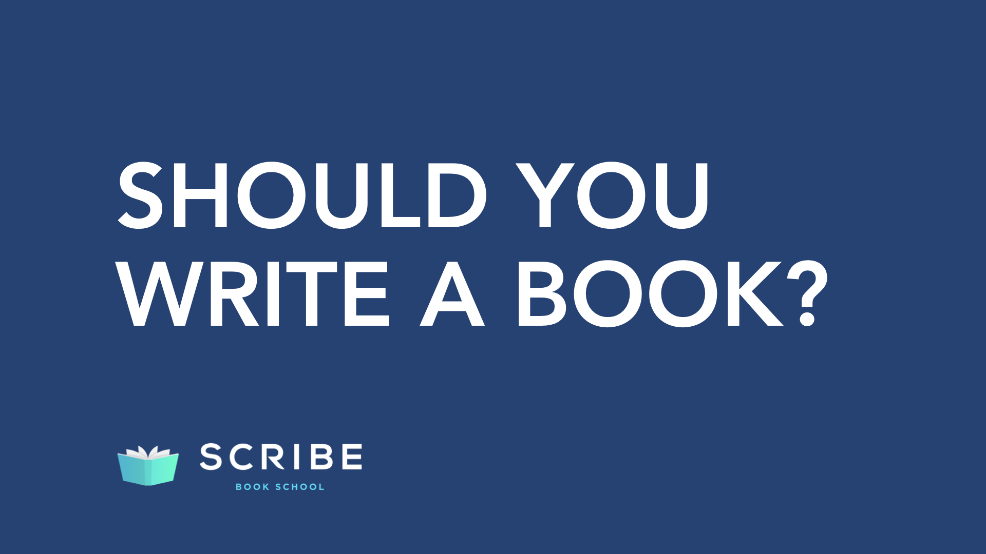 should you write a book