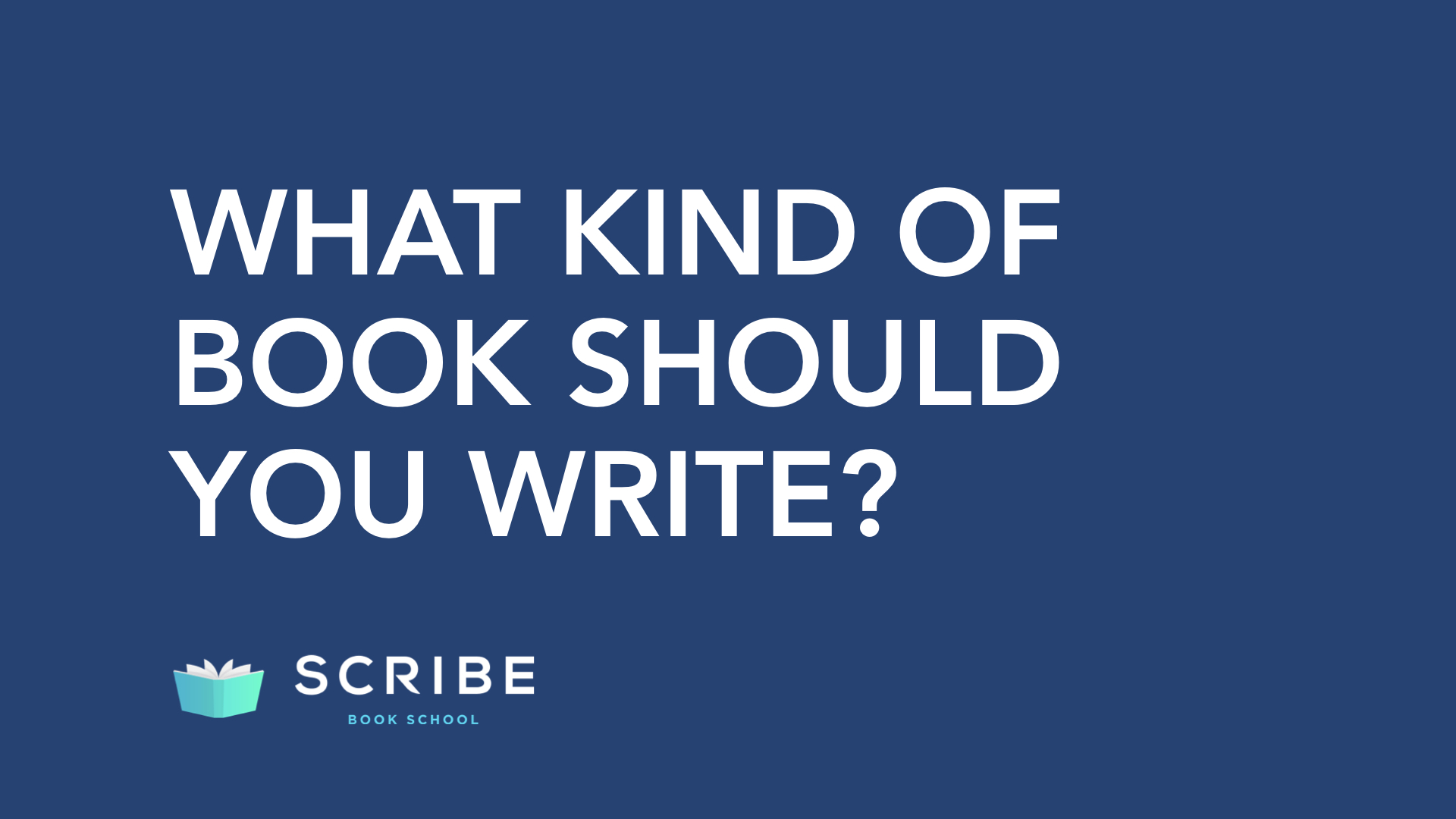 what kind of book should you write