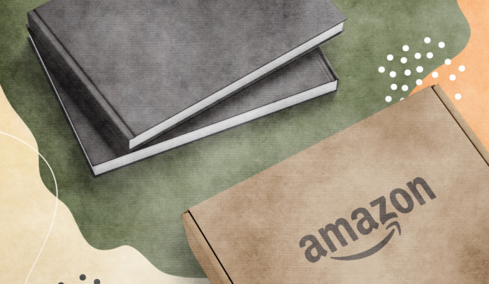 feature hard cover book with amazon logo on cover