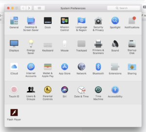 Apple system preferences screen