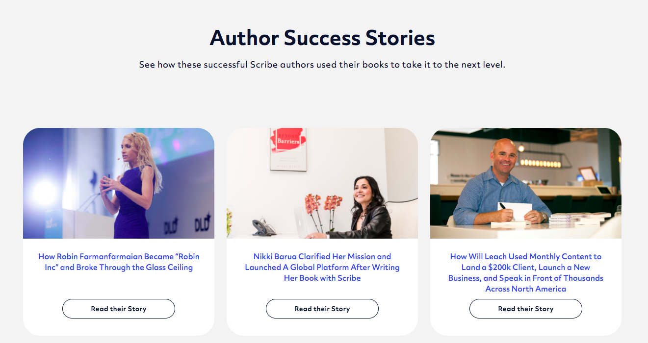 The best ghostwriting companies publish Author success stories (examples from Scribe Media)